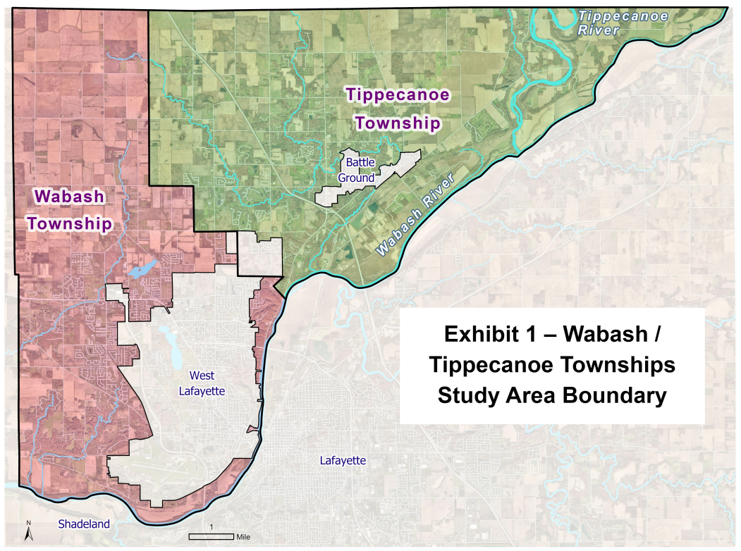Wabash and Tippecanoe townships study area (Courtesy of Tippecanoe County Area Plan Commission)